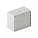 Schäfer Shop Select Armoire à tiroirs SCHÄFER 54-27, 6 tiroirs, jusqu'à 75 kg, L 1023 x P 572 x H 850 mm, gris clair