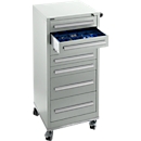 Schäfer Shop Select Armoire à tiroirs SFR 70, 7 tiroirs, avec roulettes, gris clair RAL 7035 gris clair RAL 7035