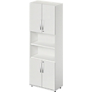 Schäfer Shop Select Armoire combinée LOGIN, 2 hauteurs de classeur supérieures et inférieures avec porte, étagère intermédiaire, l. 800 x P 420 x H 2196 mm, gris clair/gris clair 