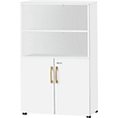 Schäfer Shop Select Armoire combinée Start Off Wood, 4 HC, verrouillable, L 800 x P 420 x H 1514 mm, bois, blanc