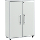 Schäfer Shop Select Armoire de classement Moxxo IQ, bois, 2 étagères, 3 HC, l. 801 x P 362 x H 1115 mm, verrouillable, gris clair 