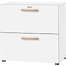Schäfer Shop Select Armoire pour dossiers suspendus Start Off Wood, 2 HC, poignées traversantes, L 800 x P 420 x H 788 mm, bois, blanc