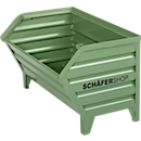 Schäfer Shop Select Bac de transport et gerbable, L 700 x P 820 x H 610 mm, vert réséda RAL 6011, jusqu'à 800 kg