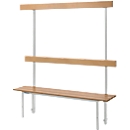 Schäfer Shop Select banc, pour vestiaires, avec panneau arrière, 5 crochets doubles L 995 x P 310 x H 415 mm, gris clair 