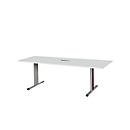 Schäfer Shop Select Besprechungstisch Planova Basic, mit Tischanschlussfeld, Rechteck, T-Fuß, B 2000 x T 800 x H 717 mm, lichtgrau/weißalu