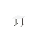 Schäfer Shop Select Besprechungstisch Planova Basic, Quadrat, T-Fuss, B 1000 x T 1000 x H 717 mm, weiss/weissaluminium RAL 9006 