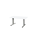 Schäfer Shop Select Besprechungstisch Planova Basic, Rechteck, T-Fuss, B 1400 x T 800 x H 717 mm, weiss/weissaluminium RAL 9006 