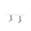 Schäfer Shop Select Besprechungstisch Planova Basic, Rechteck, T-Fuß, B 1800 x T 800 x H 717 mm, weiß/weißaluminium RAL 9006