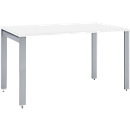 Schäfer Shop Select Bureau LOGIN, 4 pieds, L 1200 x P 800 x H 740 mm, blanc/alu blanc