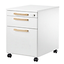 Schäfer Shop Select Caisson à roulettes Start Off Wood, tiroir, dossiers suspendus &amp; tiroir à ustensiles, L 432 x P 580 x H 595 mm, blanc 