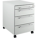 Schäfer Shop Select Caisson mobile MOXXO IQ 1233, poignée incurvée, 1 tiroir-plumier, 3 tiroirs, l. 432 x P 580 x H 595 mm, verrouillable, gris clair