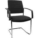 Schäfer Shop Select cantilever chair SSI Proline Visit S2, ergonomic, armrests, stackable up to 4 pieces, W 480 x D 480 x H 480 mm, black/black