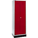 Schäfer Shop Select Casier à fournitures, 1800 x 630 x 500 mm, serrure à cylindre, gris clair/rouge rubis