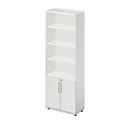 Schäfer Shop  Select Combikast Start Off, 6 ordnerhoogten, 2 ordnerhoogten met deur, afsluitbaar, B 800 x D 420 x H 2196 mm, lichtgrijs/lichtgrijs 