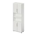 Schäfer Shop Select combination cabinet Start Off, 6 OH, 4 OH w. Door, lockable, W 800 x D 420 x H 2240 mm, light grey/light grey