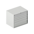 Schäfer Shop Select drawer cabinet WSK 54-36, steel, 6 drawers, up to 75 kg, W 1023 x D 725 x H 850 mm, light grey/light grey
