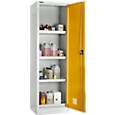 Schäfer Shop Select environmental cabinet, W 600 x D 500 x H 1935 mm, 4 trays of 11 l each, light gray/golden yellow