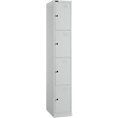 Schäfer Shop Select Garderobenspind, 1 x 4 Abteile, 4-türig, 3 Einlegeböden, B 300 x T 457 x H 1800 mm, Qualitätsfeinblech, abschliessbar