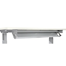 Schäfer Shop Select Goulotte de câbles en acier, 1200 mm, alu blanc, pour tables à partir de 1600 mm de largeur