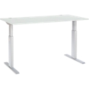 Schäfer Shop Select Juego completo de mesa y pedestal móvil ERGO-T, regulable en altura en una etapa, mesa W 1600 mm, gris claro 