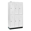 Schäfer Shop  Select Kledinglocker, met 3 x 2 compartimenten, 300 mm, met sokkel, cilinderslot, deur lichtgrijs