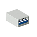 Schäfer Shop Select ladekast 18-27, 2 laden (H 50/100mm), tot 75 kg, B 411 x D 572 x H 250 mm, gentiaanblauw/lichtgrijs
