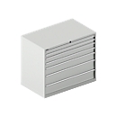 Schäfer Shop Select Ladekast  64-36, 7 schuifladen, tot 75 kg, B 1193 x D 725 x H 1000 mm, lichtgrijs
