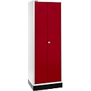 Schäfer Shop Select Locker, 2 doors, with cylinder lock, luminous grey/ruby red