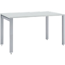 Schäfer Shop Select LOGIN escritorio, 4 patas, An 1200 x F 800 x Al 740 mm, aluminio gris claro/blanco