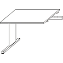 Schäfer Shop Select mesa extensible LOGIN, pie en C, rectangular, An 1000 x Pr 600 x Al 660-820 mm, gris claro