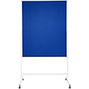 Schäfer Shop Select Moderationstafel SH MT 121, mobil, beidseitig verwendbar, B 1200 x H 1500 mm, Filz, Aluminium & Metall, blau-weiss