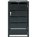 Schäfer Shop Select Mülltonnenbox, 1-fach, bis 240 l, mit Deckel, B 690 x T 800 x H 1160 mm, Stahl, anthrazitgrau RAL 7016