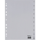 Schäfer Shop Select Ordnerregister, für DIN A4, numerisch, 10 Fächer, Polypropylen, grau