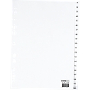 Schäfer Shop Select Ordnerregister, für DIN A4, numerisch, 20 Fächer, Polypropylen, weiß