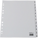 Schäfer Shop Select Répertoire pour classeurs, pour DIN A4, calendaire, janvier-décembre, 12 compartiments, polypropylène, gris