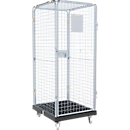 Schäfer Shop Select Rollbox ADB BASICline, 5-seitig, mit Tür, ohne Zwischenboden, bis 500 kg, Lenk- & Bockrollen, L 724 x B 815 x H 1810 mm, Stahl & Recycling-HDPE