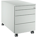 Schäfer Shop Select Rollcontainer 1233, mit Griffnut, B 435 x H 567 mm, lichtgrau/lichtgrau/lichtgrau