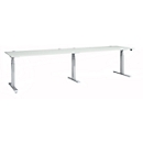 Schäfer Shop Select Schreibtisch ERGO-T 2.0 Big, elektr. höhenverstellbar, Rechteck, T-Fuß, B 3200 x T 800 x H 640-1300 mm, lichtgrau/weißalu 
