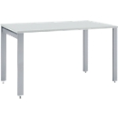 Schäfer Shop Select Schreibtisch LOGIN, 4-Fuß, B 1200 x T 800 x H 740 mm, lichtgrau/weißalu