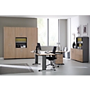 Schäfer Shop Select Schreibtisch LOGIN, manuell höheneinstellbar, C-Fuß, B 1200 x T 800 x H 660-820 mm, lichtgrau/weißalu