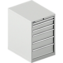 Schäfer Shop Select  Schubladenschrank 27-36, 6 Schübe, bis 75 kg, B 564 x T 725 x H 850 mm, lichtgrau/lichtgrau