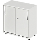 Schäfer Shop  Select Schuifdeurkast LOGIN, 2 ordnerhoogten, B 800 x D 420 x H 744 mm, lichtgrijs/lichtgrijs