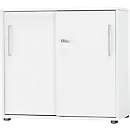 Schäfer Shop Select sliding door cabinet SET UP, lockable, 2 file heights, W 800 x D 420 x H 788 mm, white/white