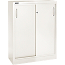 Schäfer Shop Select Sliding door cupboard, 3 filing heights, W 1200 mm, white RAL 9003