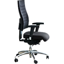 Schäfer Shop Select SSI PROLINE S3+ bureaustoel, met armleuningen, 3D synchroonmechanisme, vlakke zitting, 3D netrugleuning, zwart/zilver
