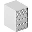 Schäfer Shop Select SSI SCHÄFER ladekast 27-36, 5 schuifladen, tot 75 kg, B 564 x D 725 x H 850 mm, lichtgrijs/lichtgrijs