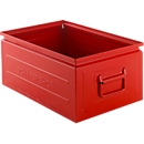 Schäfer Shop Select stacking box, 25 l, 120 kg, L 478 x W 307 x H 200 mm, steel, RAL 3000 (fire red)