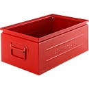 Schäfer Shop Select stacking box, 29.5 l, 50 kg, L 527 x W 308 x H 200 mm, steel, RAL 3000 (fire red)