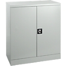 Schäfer Shop Select stalen kast, 2 OH, 2 in hoogte verstelbare legborden, draaicilinderslot, B 916 x D 422 x H 1000 mm, lichtgrijs RAL 7035/lichtgrijs RAL 7035