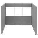 Schäfer Shop Select Système de cloisons d'insonorisation, en forme de U, 15 éléments, avec fenêtres, dimensions totales L 3000 x l 2000 x H 2500 mm, gris poussière RAL 7037